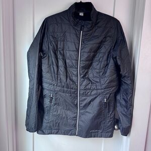 Eddie Bauer Women's Quilted Vented Jacket Black Full-Zip Size L